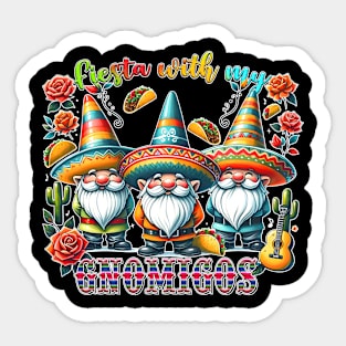 Fiesta With My Gnomie Cinco de Mayo Gnomigos Mexican Gnomie Sticker